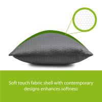 Pack 2 Almohadas de 40x80 cm de Microfibra Gris con Diseño Geométrico | Suave, Elegante y Antialérgica | Estilo Moderno para Dormitorio o Sofá | Almohada Rectangular | Microfibra Gris con Diseño Geométrico | Hipoalergénica y Lavable - details 1
