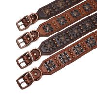 Collar De Cuero Genuino Para Perros Medianos Y Grandes Con Espinas Ajustable Para Pitbull Bulldog Collar De Mascota Con Colgante Para Todas Las Estaciones - details 5
