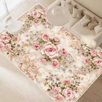 Carpetas Florales 3D Para Decoración De Sala De Estar Y Dormitorio Alfombra Antideslizante Lavable Para Mesa De Café Sofá Y Piso Del Hogar - details 3