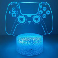 Lámpara De Ambiente Creativa PS5 Gamepad Illusión 3D Acrílica Toque Dimmer Luz Nocturna Para Decoración De Habitación Y Juego - details 5