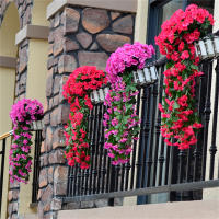 Vine De Rosas Para Colgar En La Pared Decoración Para Sala De Estar Flores De Seda Plásticas Artesanía De Flores Colgantes Plantas Creativas - details 8