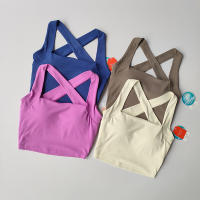 Sudadera Deportiva Sin Costuras Para Mujer Con Espalda Cruzada Y Amplias Alzas a Absorbedor De Choques Para Yoga Y Correr - details 0