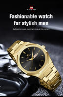 Reloj De Cuarzo Para Hombre En Acero Inoxidable Azul Y Oro Estilo Deportivo Y De Negocios Calendario Doble Resistente Al Choque Y Agua Con Cierre De Plegar - details 0