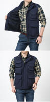 Chaleco Casual FGKKS 2024 Para Hombres De Color Sólido Con Multiple Bolsillos Corte Ajustado Calidad Superior Streetwear Vest Para Verano - details 4