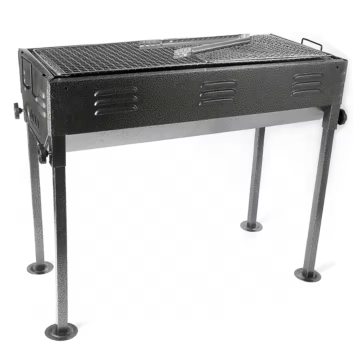 Parrilla Portatil de Carbon para Asado BBQ | Barbacoa de Metal con Rejilla de Acero y Bandeja para Camping, Jardín, Terraza o Balcón | Parrillera con Patas Ajustables para Exterior y Fácil de Transportar - 1