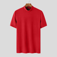 Camiseta De Hombre 2024 Estilo Coreano Casual Con Cuello Alto Y Mangas Cortas Para Verano Moda Streetwear Tejido Poliéster Y Spandex - details 9