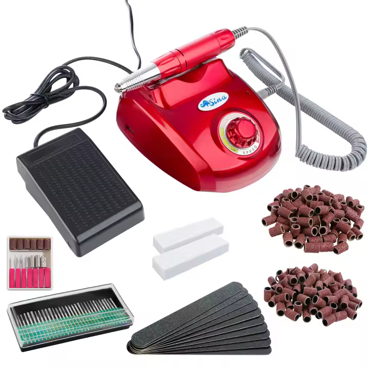 Sina Torno para uñas manicura y pedicura profesional con pedal y accessorios - 1