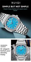 Reloj De Pulsera De Cuarzo Para Hombres RUIQI Con Pulsera De Acero Inoxidable Y Incrustaciones De Diamante Resistente Al Agua Y Luminosa - details 3