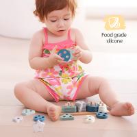 Juguetes Educativos De Silicona Para Bebés Formas Geométricas De Madera Estrella Del Cielo Juego De Bloques De Pila Creativo Montessori - details 3