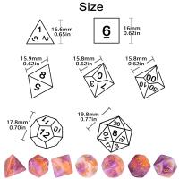 Juego De Dados Poliedros DND 7 Piezas Acrílico Colores Mezclados Y Brillo Juegos De Mesa RPG Souvenir Entretenimiento - details 1