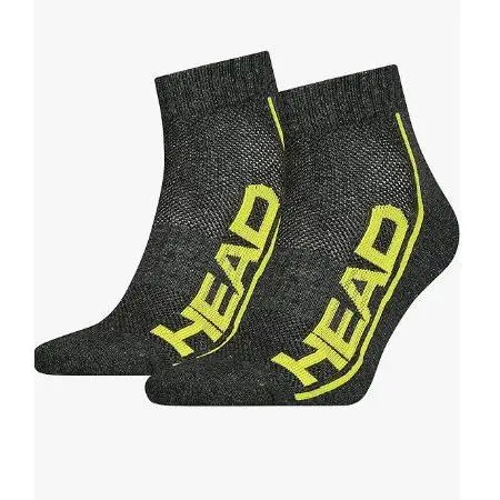 Calcetines Head Performance Quarter 2 Pares Gris Oscuro/Lima - Elegir Talla - 1