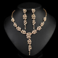 Conjunto de collar, Vestido de Novia de Diamantes de cristal de alta gama y vestido de banquete, joyería a juego - details 2