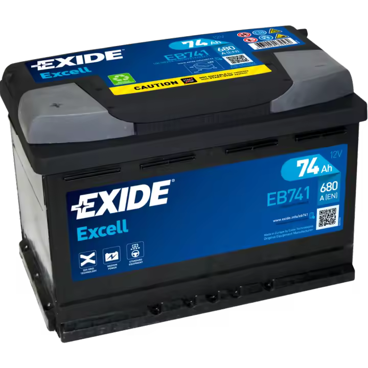 Batería Exide EB741 Excell. 12V - 74Ah/680A (EN) Caja L3 - 1