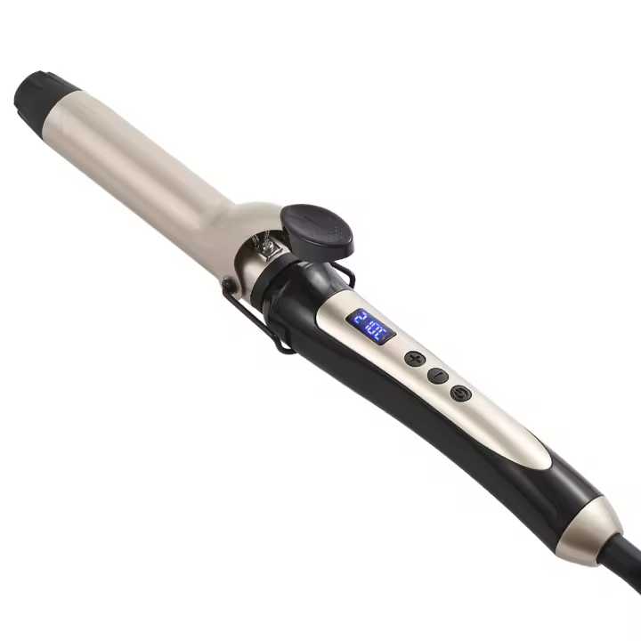Rizador de pelo eléctrico con Control de temperatura y pantalla LED, plancha para rizar el cabello con Clip, barril de cerámica, 28mm - 1