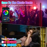 Lámpara De Piso Inteligente Bluetooth WiFi 120cm LED RGB Ajustable Para Dormitorio Estudio Sala De Estar Decoración De Navidad - details 8
