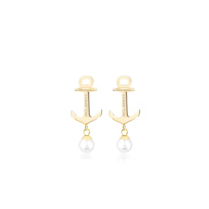 Paul Hewitt Pendientes de Ancla para Mujer en Acero Inoxidable con Perlas PH-ER-ND-G-P - Elegantes y Duraderos - 1