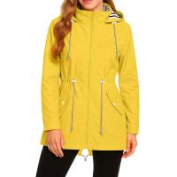 Chaqueta Impermeable Para Mujer Larga Abrigo De Lluvia Con Capucha Para Ciclismo Y Escalada Técnica De Poliéster Secado Rápido - details 4