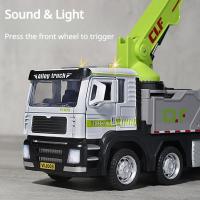 Camión De Bomberos De Escala 1/32 Para Niños Modelo De Camión De Bomberos Con Función Retroceso Y Reparación De Agua Colección De Vehículos De Ingeniería Metal Verde Amarillo Rojo - details 4