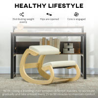 HOMCOM Silla Ergonómica de Rodillas, Silla de Rodillas de Madera, Taburete Ergonómico, Cojín Acolchado, para Mejorar la Postura, para Casa y Oficina - details 5