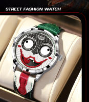 Reloj De Cuarzo LIGE 2025 Para Hombre Creativo Con Correa De Cuero Resistente Al Agua Diseño De Payaso Moda Casual Reloj Hombre - details 16
