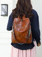 Nueva mochila multifuncional de cuero suave para mujer, estilo retro informal, sencilla y versátil, mochila de PU de gran capacidad - details 10