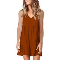 Vestido De Verano Para Mujer Estilo Casual Color Sólido Vestido Sin Mangas Cuello En V A-Line Largo Mini Polyester - details 15