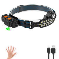 Linterna Frontal LED Sensor Recargable USB Con Batería De 2000mAh Para Camping Pesca Al Aire Libre Resistente Al Agua Con Modos De Iluminación Variable - details 12