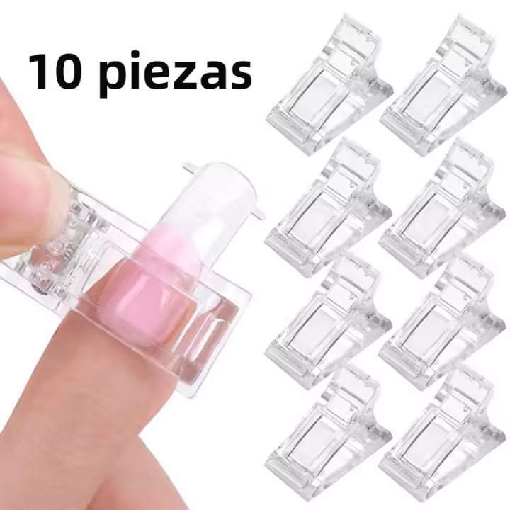 10 Pcs Extensiones De Uñas De Gel Polímero LED Para Rápida Construcción Herramientas De Manicura Clip De Forma De Uña - 1