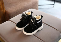 Botas De Invierno Para Niños Lona De Algodón Interior De Peluche Estilo Infantil Zapatos Para Niñas Y Niños Bebé Todoterreno Antideslizante Talla True round Toe Lazo De Cordón Material De Suela De Goma - details 2