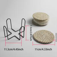 Juego De 8 Tapetes Para Vinos Con Alambre De Coton Incluye Estantes De Almacenamiento Tapete Para Taza De Café Decoración Para El Hogar - details 1