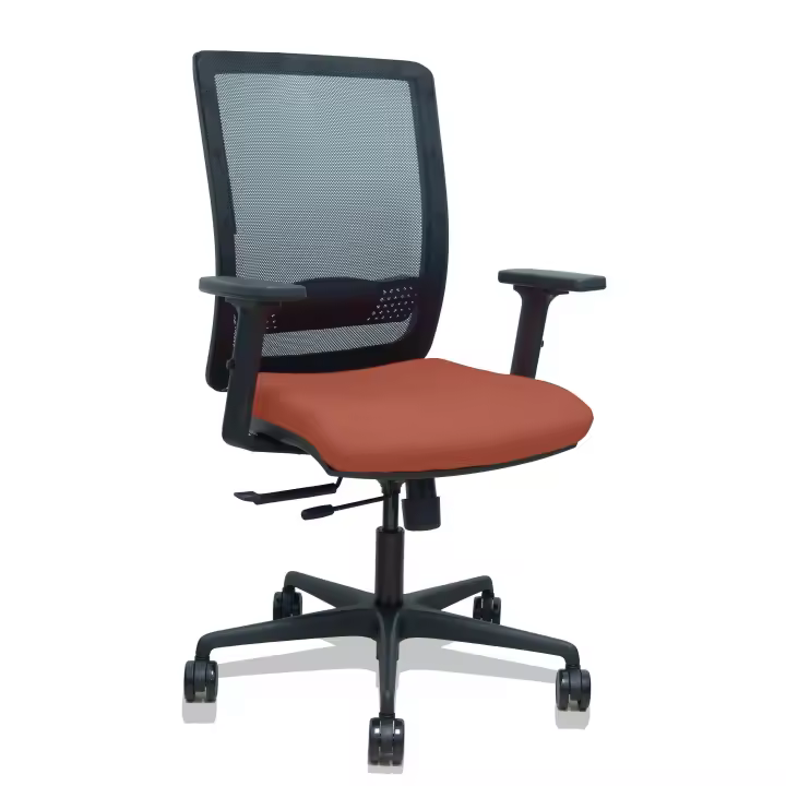Silla Haches traslack malla negra asiento bali marrón brazos 2D ruedas 65mm - 1