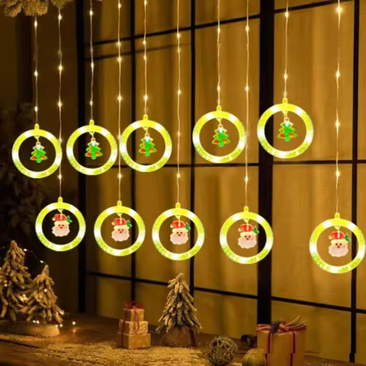 Luces Navideñas LED Decorativas En Forma De Estrella Y Cortina Para Arbolito De Navidad Cadena De Luces Para Crear Ambiente Festivo - 1