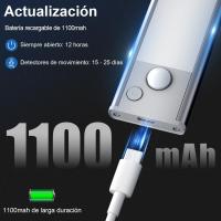 Luz LED Sensor Movimiento Cocina - Armario Luces Pilas Adhesiva Recargable Lampara sin Cables Bajo Mueble Interior Armarios Tira Lamparas Magnetica Pared Barra Light Iluminacion Inalambrica Lights USB - details 4