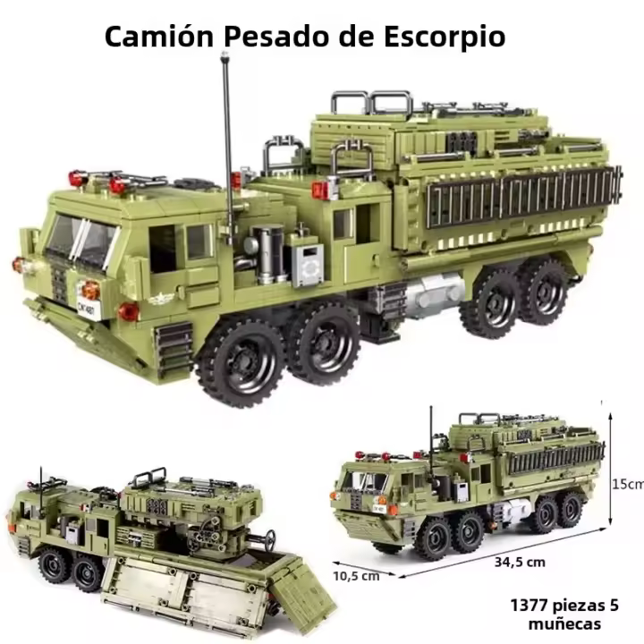 Conjunto De Bloques De Construcción Personalizado 1377 Piezas Camión De Misiles Modelo Militar De La Segunda Guerra Mundial Para Jóvenes Y Adultos Juguetes Para Niños - 1