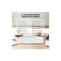 Teclado Inalámbrico Español, Teclas de Perfil Bajo, Teclado Numérico, USB 2,4 GHz Receptor, Ergonómico Wireless Keyboard para Windows Mac PC Ordenador Portátil - Plata - details 3