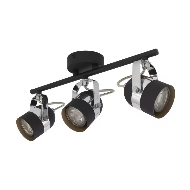 Ledkia Lámpara de Techo Orientable Aluminio 3 Focos Negro Sinner Negro - 1