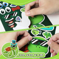 Pegatinas De Caras Zoo Mar Dinosauro 12/24 Hojas Juego DIY De Puzle Artístico Para Fiestas Regalo De Fiestas Y Escuela - details 2