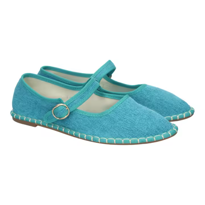 PuntoSalao Alpargatas planas venecianas cómodas para mujer color azul YSD-A - 1