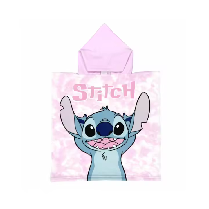 Poncho Toalla Playa Infantil Suncity Lilo & Stitch Capucha Secado Rápido Disney Ropa Textil Talla Única - 1