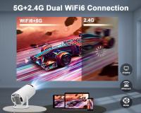 Mini Proyector Portátil, Proyector 4K 1080P Full HD Soporte 200ANSI 8000L, Videoproyector WiFi 5G BT 5,0, Video Proyector 180 ° Se Puede Girar para TV Stick - details 1