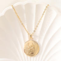 Encanto Collar con colgante geométrico de moda para mujer, con letras doradas y mariposa. - details 8