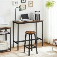 Conjunto de mesa y sillas de bar para cocina, mesa con 2 taburetes de bar, elegante marco de acero industrial - details 2