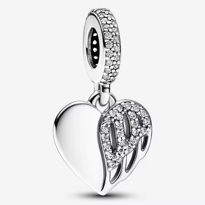Pandora Charm de Colgante en Plata de Ley corazones y Angeles，Incluye Caja Original - 1