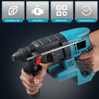 Drillpro-taladro rotativo eléctrico inalámbrico, martillo de impacto recargable de 27mm, 18V, 4 Funciones, para batería Makita de 18V - details 17