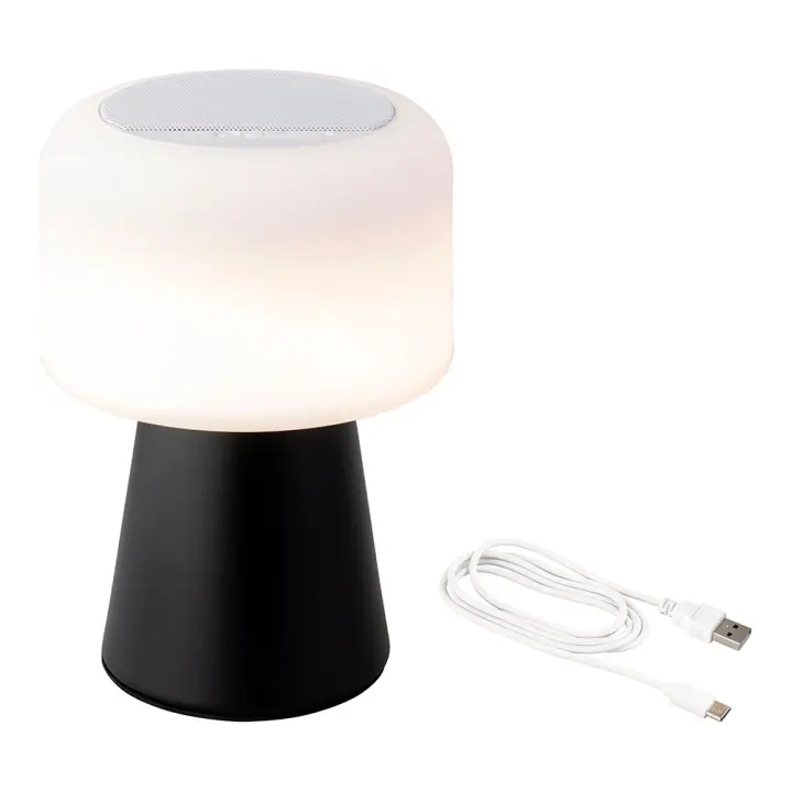 Lumineo Lámpara Led Altavoz Exterior E Interior Blanco/Negro 22,5cm Bluetooth Recargable - 1