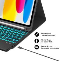 Funda con teclado y trackpad para iPad Air5/Air4/Air6-10.9/11, universal, desmontable, con Bluetooth y retroiluminación de 7 colores. - details 2