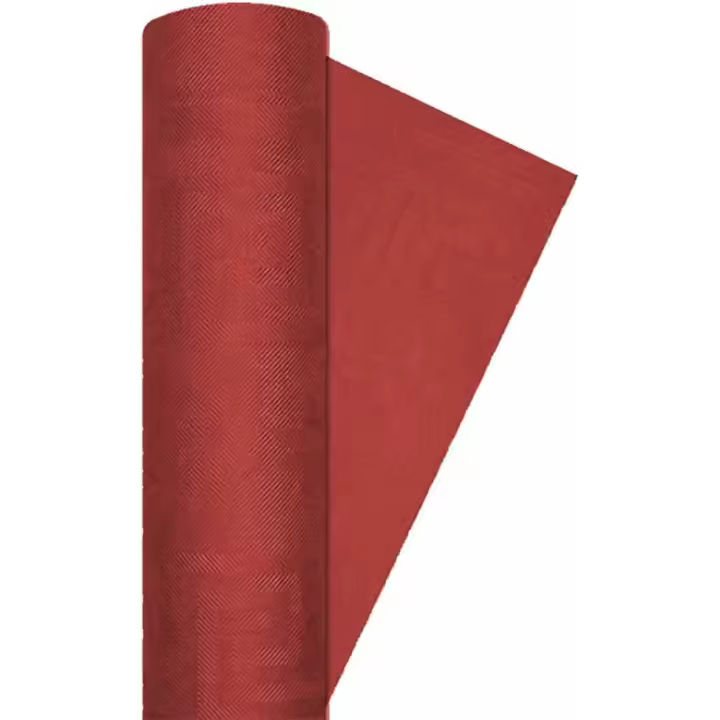 Ciao-Mantel de rollo de papel de damasco, rojo borgoña, sólido, color, 7m x 120cm (34021) - 1