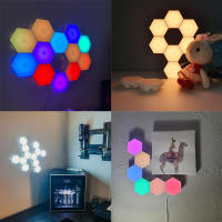 Luz De Pared Hexagonal Con Control Remoto Y Luz LED RGB Modulable USB Colorida Luz Nocturna Geométrica DIY Para Decoración De Hogar - details 22
