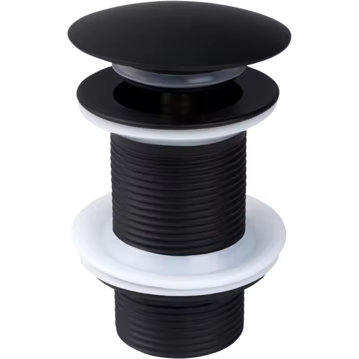 Desagüe universal, Desagüe de fregadero sin rebosadero Negro, Desagüe de fregadero Desagüe emergente para lavabo - 1