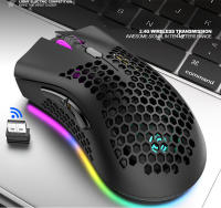 Ratón Gaming Wireless USB 2.4G RGB Luz Honeycomb Recargable BM600 Para PC Laptop Notebook Mouse Despacho Cute Para Jugador - details 4